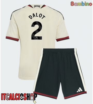 Manchester United Diogo Dalot #2 Terza Maglia Bambino 2026-27 Manica Corta (+ Pantaloni corti)